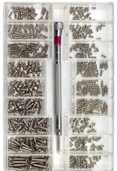 대용량 안경 시계 정밀 나사 키트 + 십자 드라이버 A세트, 1세트