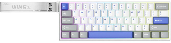 AULA Win60HE Max 래피드 트리거 8K 게이밍 유선 텐키리스 키보드, 라벤더화이트, 스피릿퍼플축