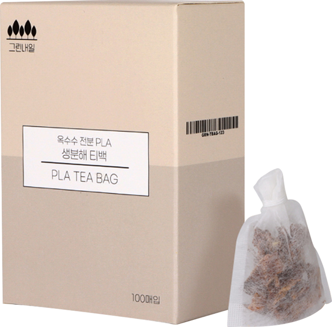 그린내일 생분해 PLA 공티백 100매, 화이트, 1개