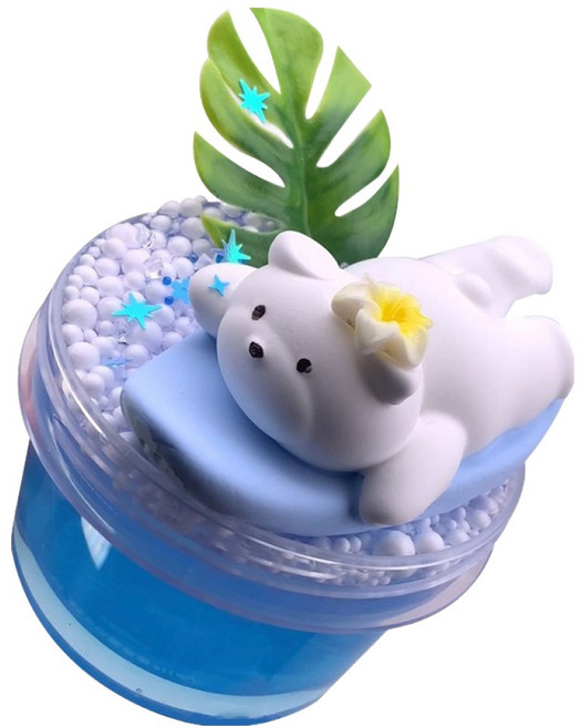 에밀리슬라임 하와이언베어 클리어 슬라임, 블루, 300g, 1개