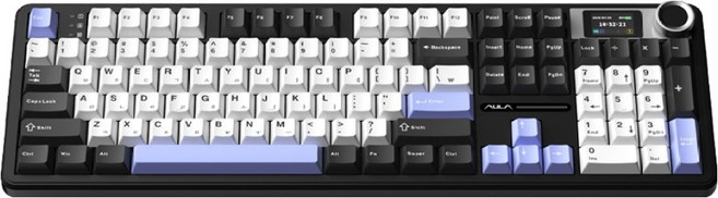 AULA 펀키스 유무선 독거미 한글 기계식 키보드, 오로라 블랙, F108Pro, 저소음 바다축