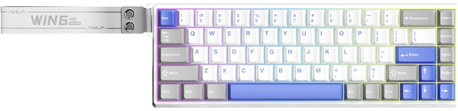 AULA Win68HE Max 래피드 트리거 8K 게이밍 유선 텐키리스 키보드, 라벤더화이트, 스피릿퍼플축