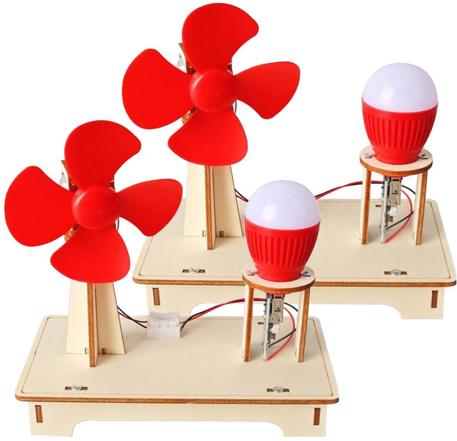 리브온 창의력 STEAM 목재 만들기 풍력발전기 15 x 8.5 x 14.5 cm, 혼합색상, 2개