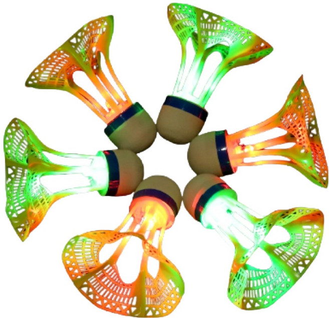 코리드리 LED 야광 셔틀콕, 랜덤발송, 6개, 1개입