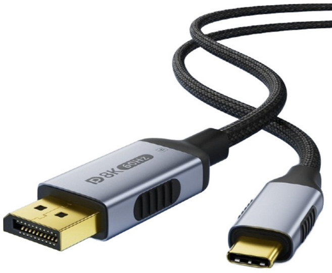 픽셀아트 미러링 양방향 USB-C to DP 1.4 8K 케이블, 1개, 2m