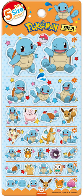 포켓몬 5 사이즈 스티커, 꼬부기, 도티도그