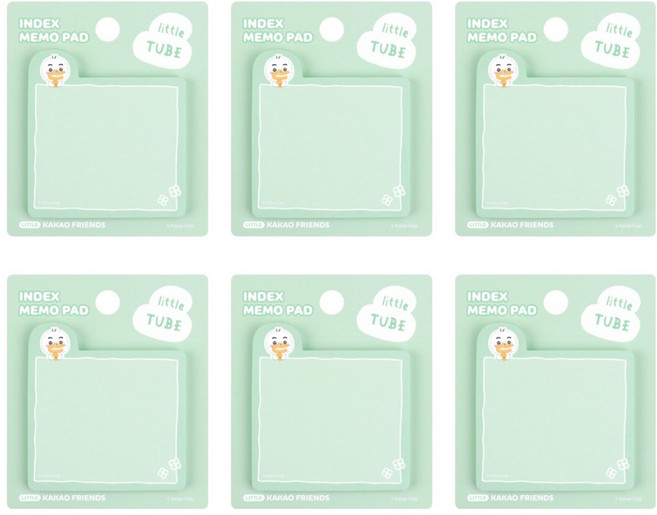 카카오프렌즈 리틀프렌즈 러블리 인덱스 점착 메모지, 튜브, 40매, 6개