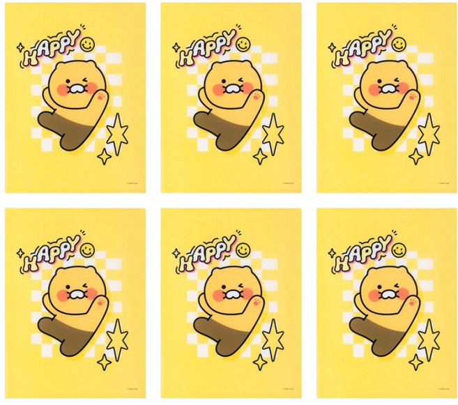 카카오프렌즈 세이치즈 2포켓 파일, 6개, 춘식이