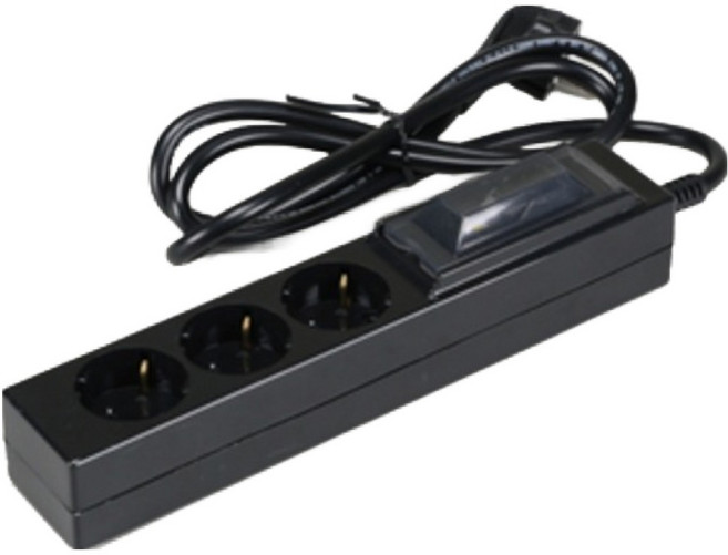 STAGER 고용량 누전 차단 멀티탭 3구, 블랙, 1개, 1.5m