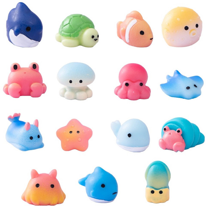 퍼줌 미니 바다생물 피규어 15종 세트, 1세트