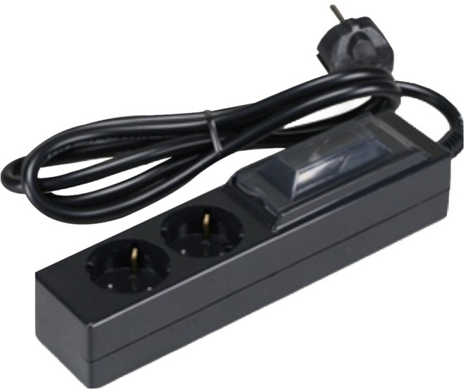 STAGER 고용량 누전 차단 멀티탭 2구, 블랙, 1개, 1.5m