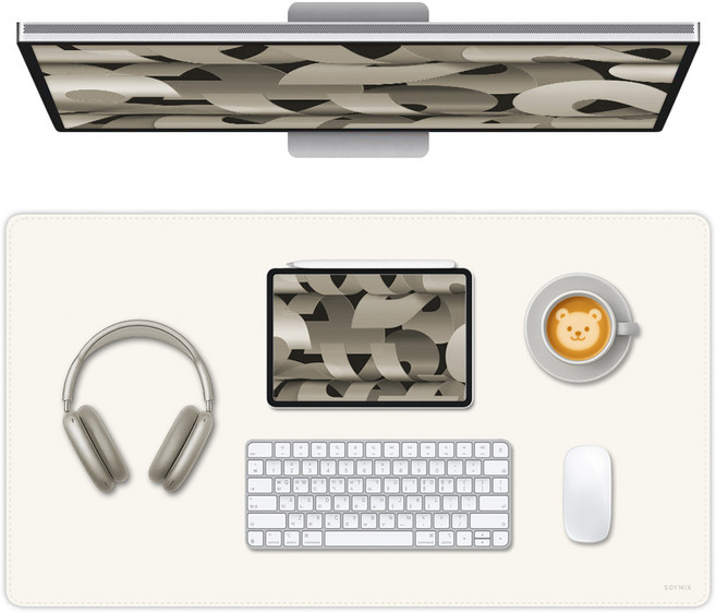 소이믹스 유니크 가죽 장패드 데스크매트 SOL7LO L, 아이보리, 1개