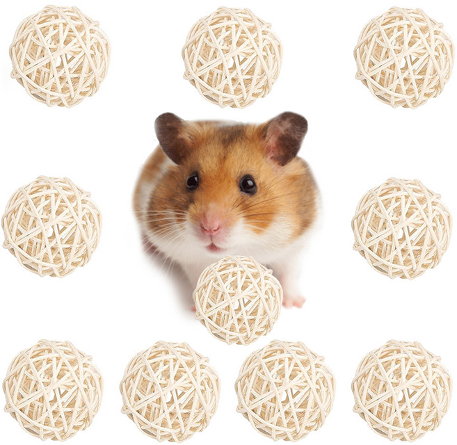 햄스터 작은등나무공 노즈워크 장난감 소형, 10개