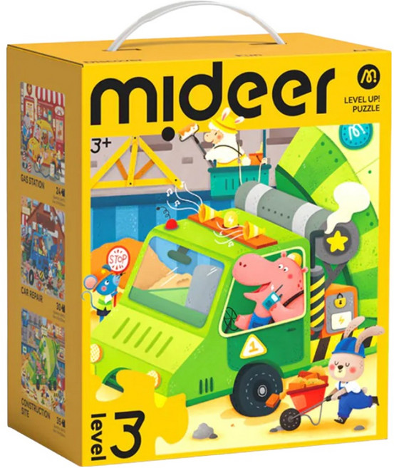 mideer 益智升級拼圖系列 LEVEL3, 89片, 城市交通, 1盒