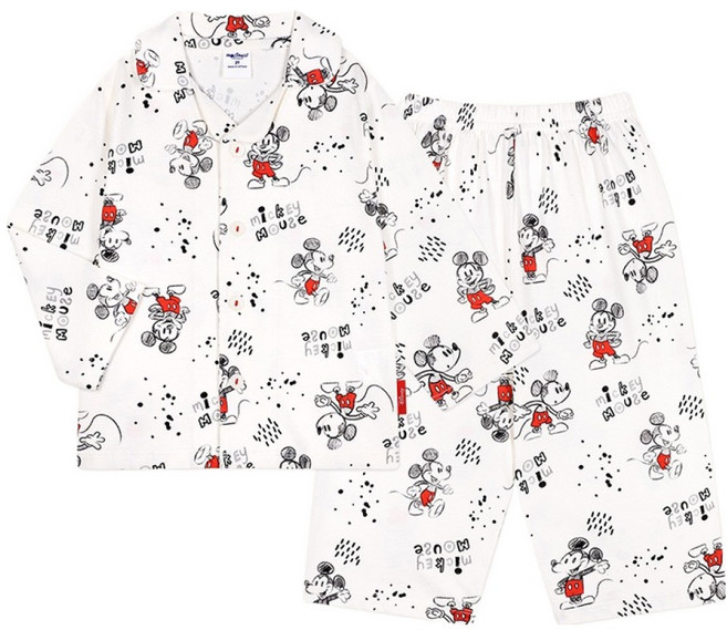 몰리멜리프렌즈 뉴키즈온 아동용 디즈니 미키마우스 모노톤 무드 파자마 상하의 세트