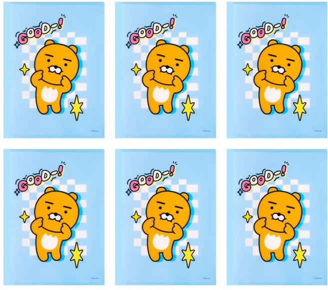 카카오프렌즈 세이치즈 2포켓 파일, 6개, 라이언