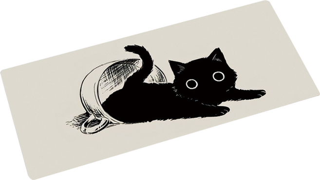 넥시오 고양이 마우스패드 600 x 300 x 4 mm, F-A25-01, 1개