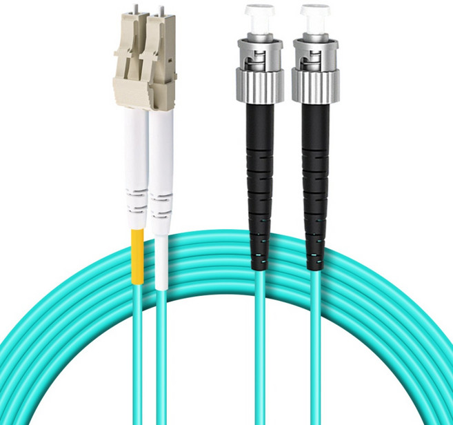 Neon 台灣霓虹 電信級LC-ST多模10G雙芯OM3光纖跳線, 1個, 湖水藍, 1m