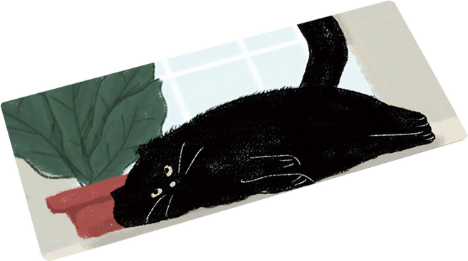 넥시오 고양이 마우스패드 800 x 300 x 4 mm, F-A25-03, 1개
