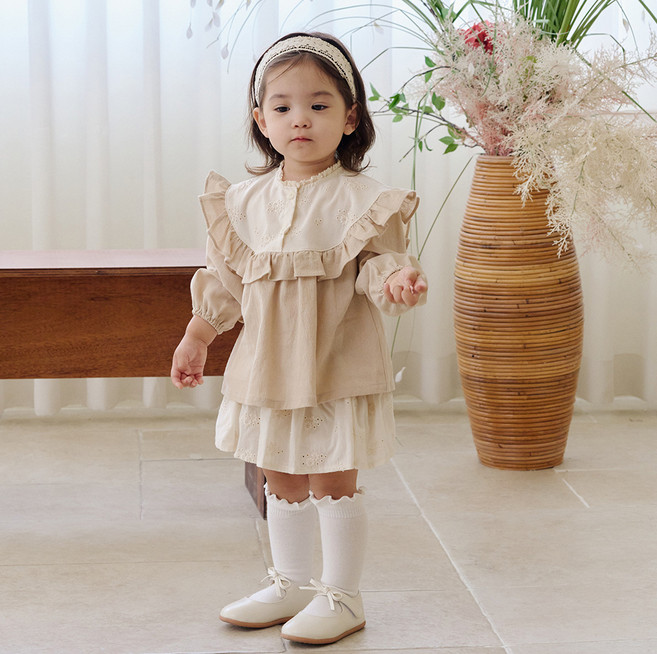 베베나인 신생아용 엘라 블루머 상하의 세트