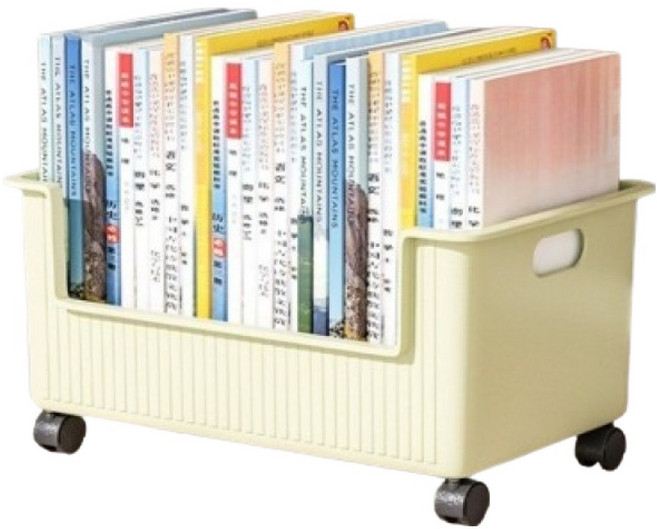 데일블룸 이동식 보조 수납 북카트 대형, 연두색, 1단