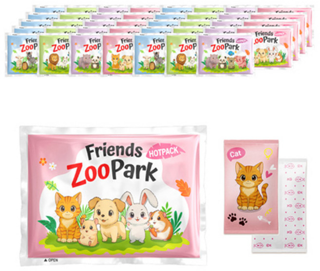 인라이프 프렌즈 ZooPark 포켓용 핫팩 랜덤발송 35g, 40개