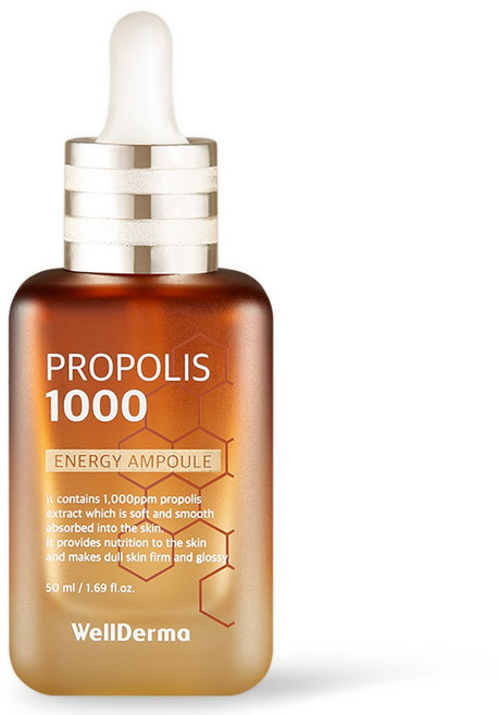 WellDerma 蜂膠1000能量營養保濕安瓶, 50ml, 1個