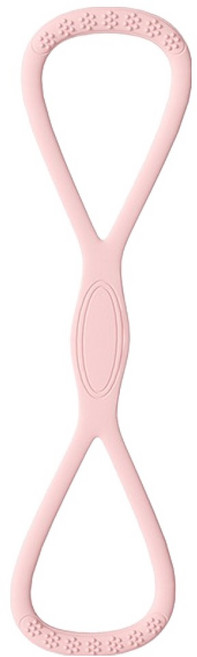 블럭마트 실리콘 8자형 스트레칭 요가밴드, 핑크, 1개