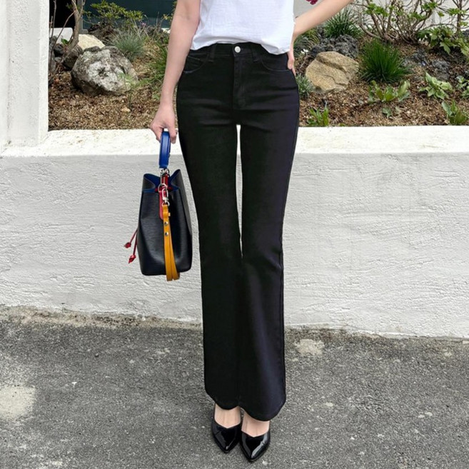 인비비드 여성용 롱 하이업핏 스판 부츠컷 히든밴딩 코튼 팬츠 H04D17_ic5635