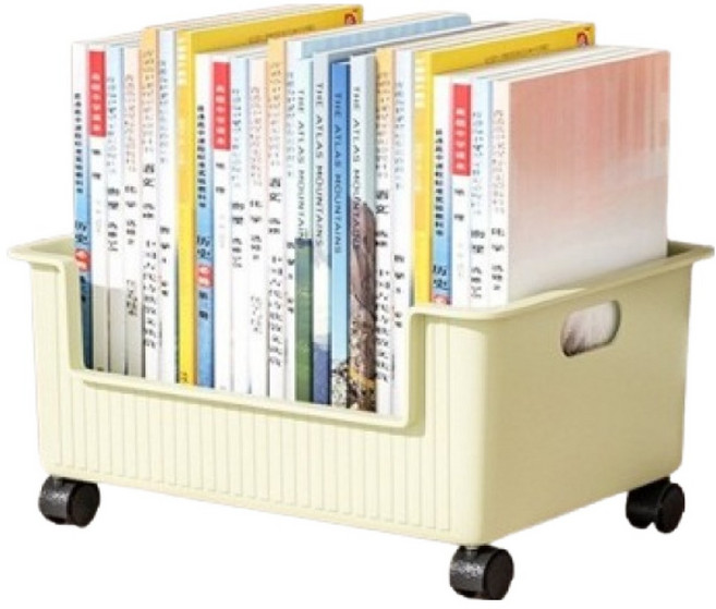 데일블룸 이동식 보조 수납 북카트 중형, 연두색, 1단