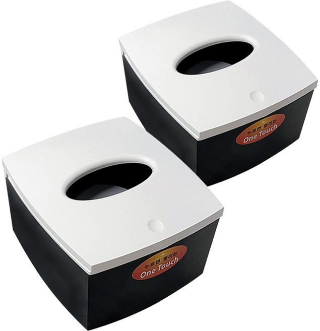 월포 원터치 냅킨함, 블랙 + 화이트, 2개