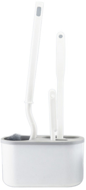 모던모어 3in1 욕실 변기솔 화장실 청소솔 브러쉬 세트, 1개, 그레이