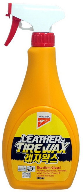 캉가루 레자 시트 인조가죽 플라스틱 타이어 왁스, 500ml, 1개