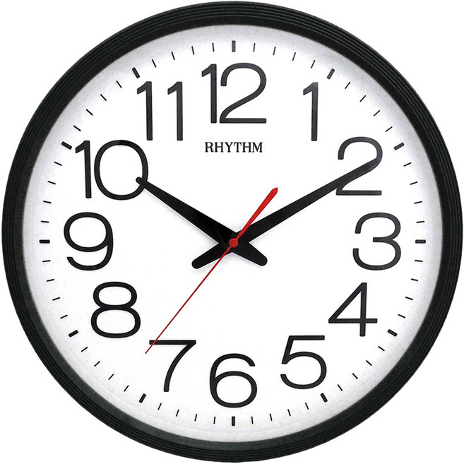 RHYTHM 日本麗聲時計 時尚彩色邊框掛鐘, 性格黑