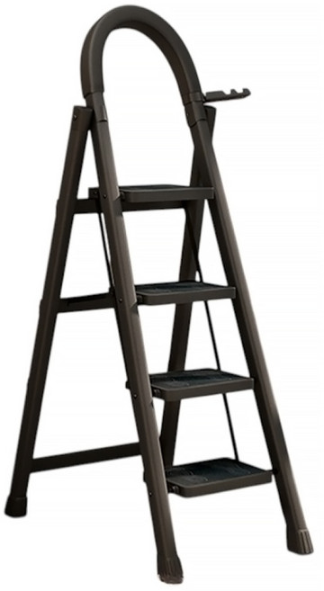 小麥購物 多功能加厚可折疊伸縮便攜人字梯 L1459 黑色四步梯, 1個