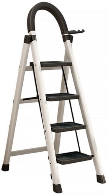 小麥購物 多功能加厚可折疊伸縮便攜人字梯 L1459 白色四步梯, 1個