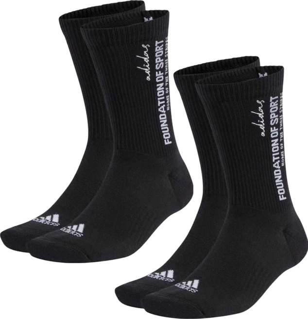 adidas 愛迪達 CRW SPW STR 中筒襪2雙組 IW5543, 1套, 黑色