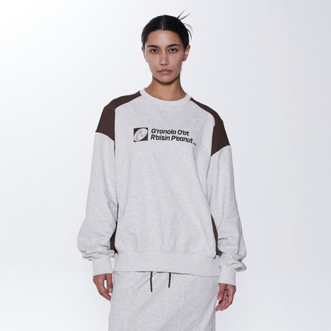 널디 남녀공용 컬러 블락 스웻셔츠