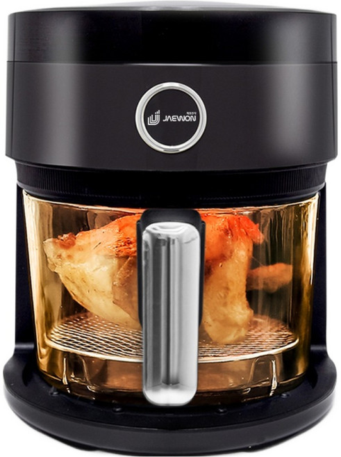 JAEWON 易清洗玻璃氣炸鍋, LAF02D2, 黑色&灰色