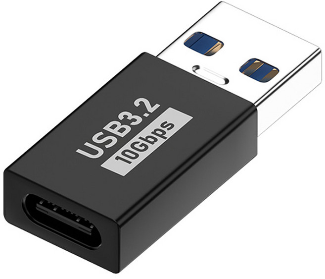 Neon 台灣霓虹 Type-C母轉USB-A公轉接頭, 黑色, 1個