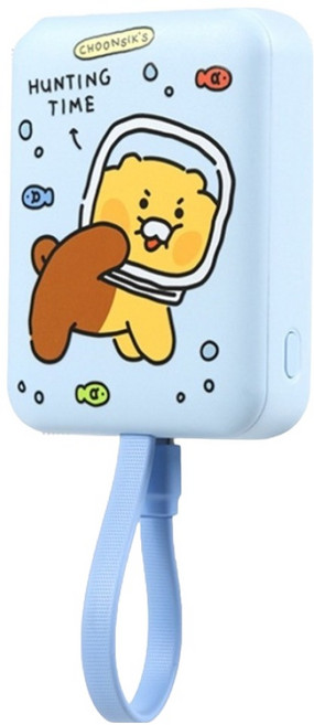 카카오프렌즈 데일리 고속충전 맥세이프 보조배터리 10000mAh, 춘식이 블루, P24-MSPB10K01
