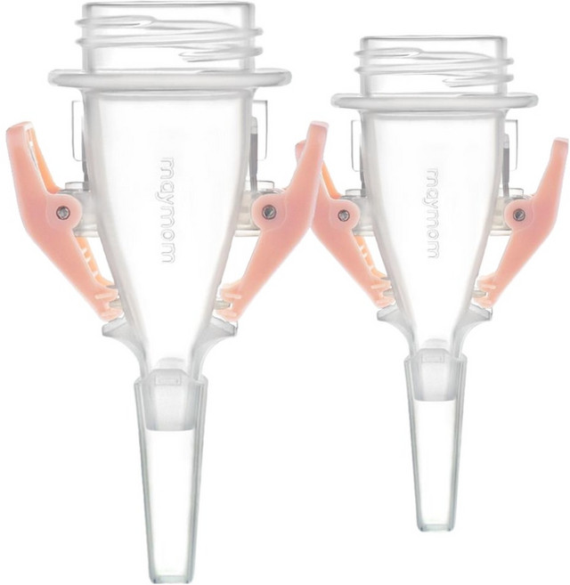 maymom 母乳儲存袋轉接夾2件組 標準口徑喇叭罩適用, 1套, 2個母乳儲存袋轉接頭