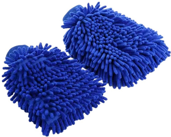 온예리 세차 장갑 양면, 2개, 블루