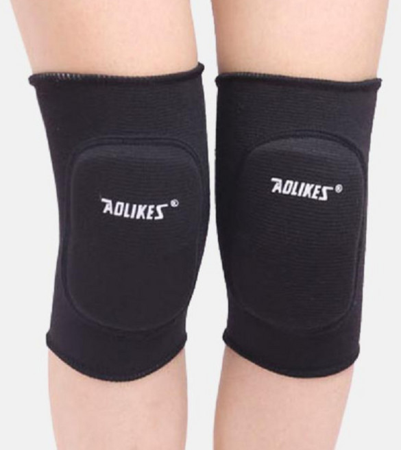 AOLIKES 奧力克斯 海綿墊運動護膝, 黑色, 1雙