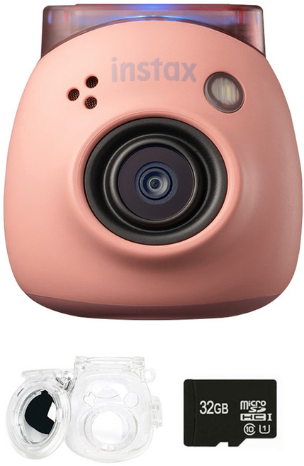 인스탁스 PAL 파우더핑크 즉석카메라 FI026 + 투명케이스 + 32G메모리 세트, 1세트