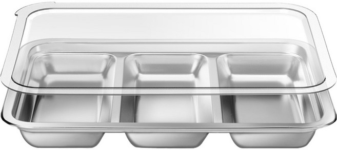 바겐슈타이거 연마제없는 스텐 사각 트리플 트레이, 단품, 1개