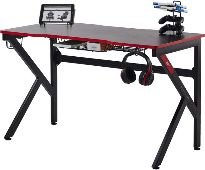 에이픽스 스토리지 1인용 컴퓨터 게이밍 데스크 GD001, 블랙