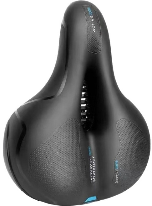 프로딕 2중 스프링 쿠션 자전거 안장, 블랙블루, 1개