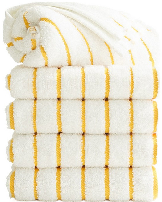 타월톡톡 시크라인 스트라이프 호텔수건 190g 코마사, 오렌지, 5개