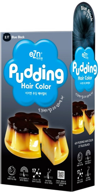 eZn NEW 이지엔 푸딩 셀프 염색약 2.1 140ml, 블루블랙, 1개